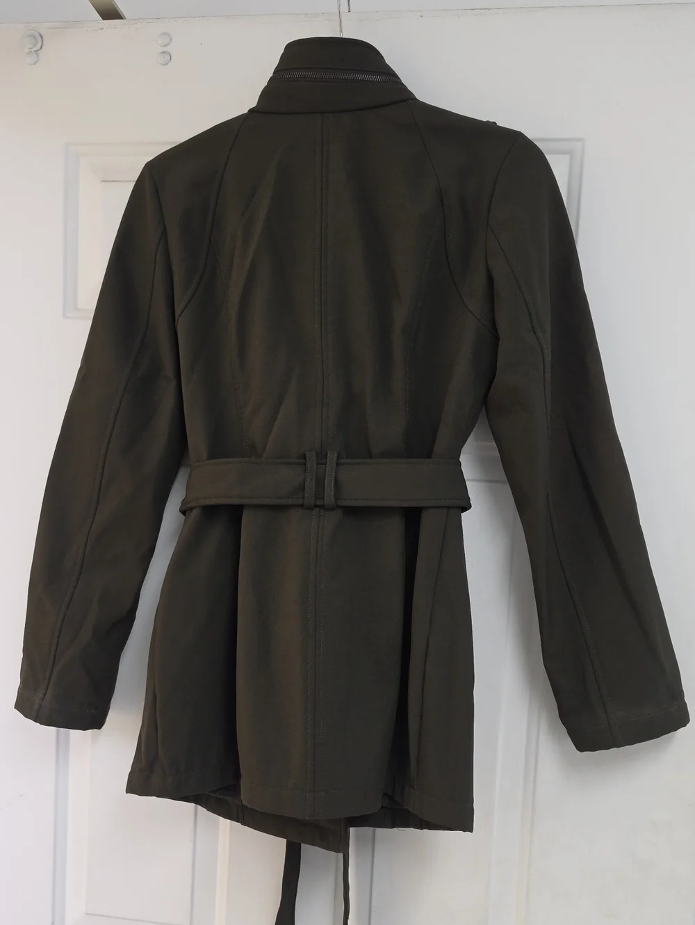 Michael Kors olive green asymmetrical military jacket